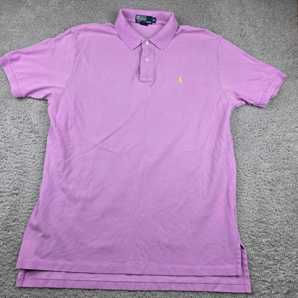 Polo by Ralph Lauren Mens‎ XL Purple Polo Shirt Classic Fit Golf Green Pony Logo